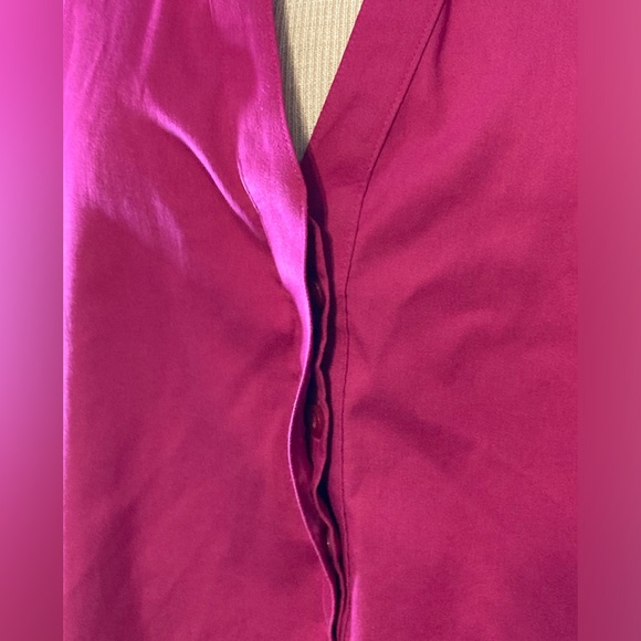 Chicos Women’s sz 2 (US 12) No Iron Stretch 3/4 Sleeve Tunic Very Cherry Blouse - Picture 3 of 8